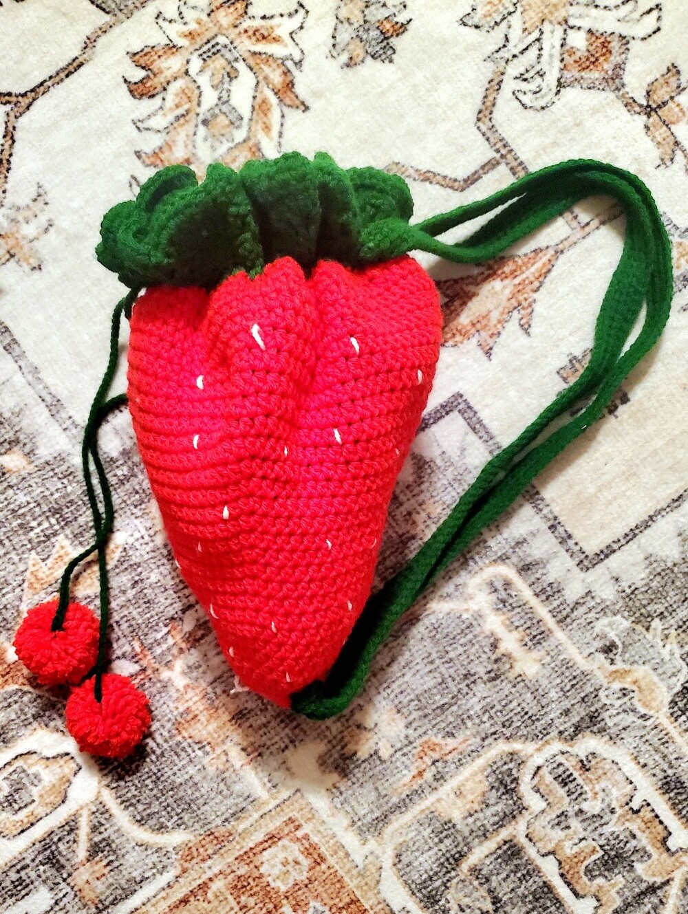 Handmade Strawberry Backpack - Picture 3 of 10
